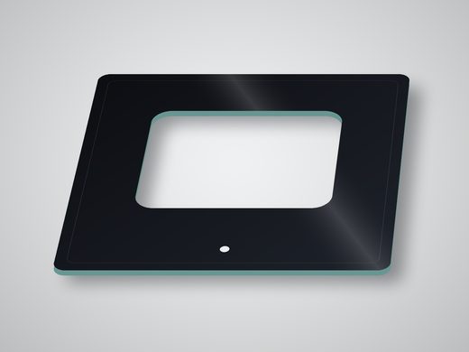 Chimney hood glass panel
