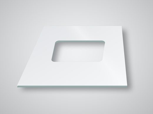 Hood glass, white